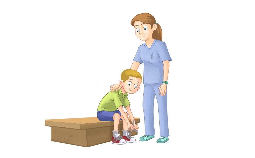 治療師幫助腦性癱瘓患者進(jìn)行日常活動(dòng)。? 治療師幫助腦性癱瘓患者進(jìn)行日常活動(dòng)。?