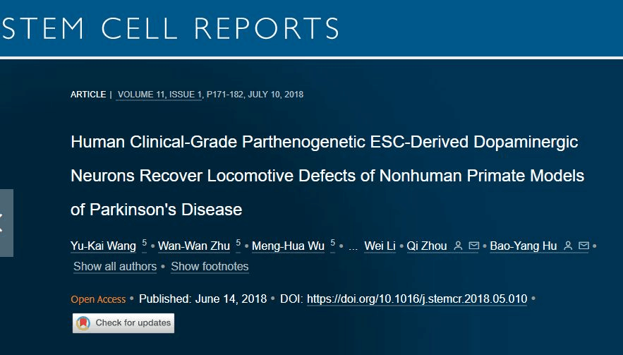 人類(lèi)臨床級(jí)孤雌生殖 ESC 衍生的多巴胺能神經(jīng)元可恢復(fù)非人類(lèi)靈長(zhǎng)類(lèi)動(dòng)物帕金森病模型的運(yùn)動(dòng)缺陷 人類(lèi)臨床級(jí)孤雌生殖 ESC 衍生的多巴胺能神經(jīng)元可恢復(fù)非人類(lèi)靈長(zhǎng)類(lèi)動(dòng)物帕金森病模型的運(yùn)動(dòng)缺陷