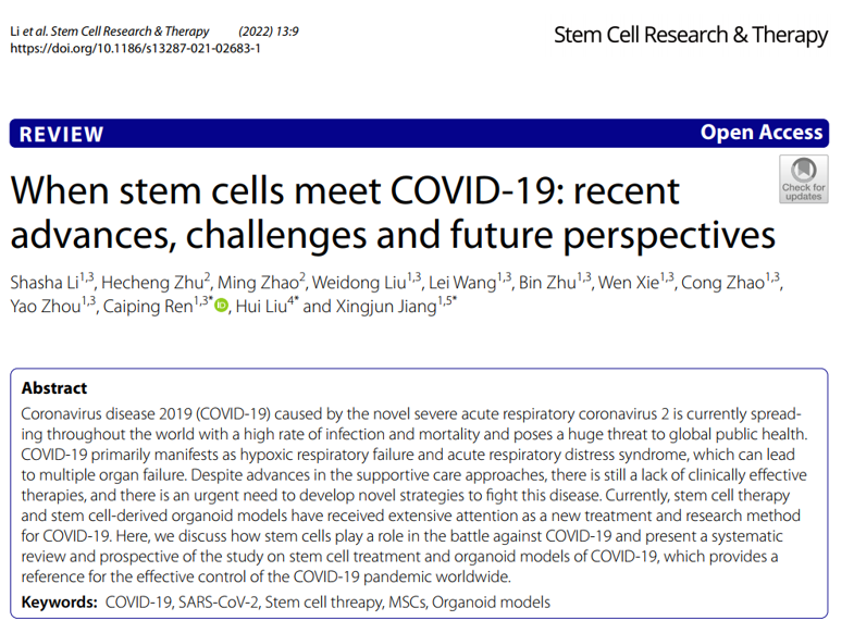 干細胞如何應對COVID-19:近期進展、挑戰和未來展望 干細胞如何應對COVID-19:近期進展、挑戰和未來展望