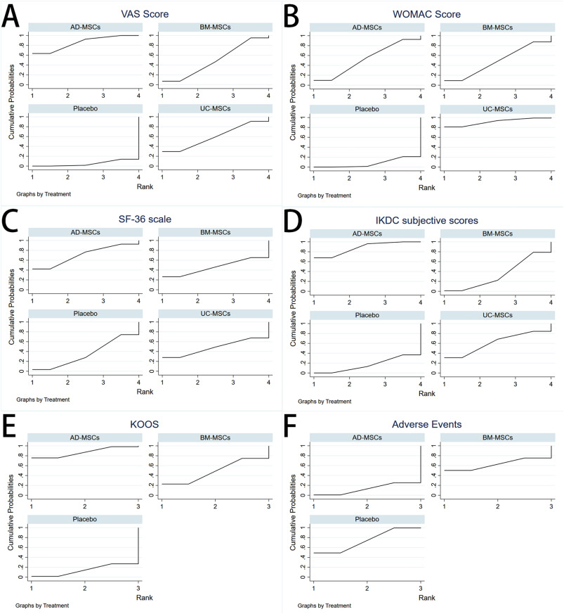 圖5:根據SUCRA模型匹配每個效應大小的排序概率。 圖5:根據SUCRA模型匹配每個效應大小的排序概率。