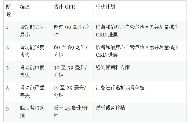 腎病分期 腎病分期