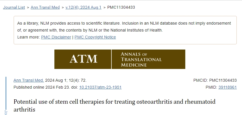 干細胞療法在治療骨關節炎和類風濕性關節炎中的潛在用途 干細胞療法在治療骨關節炎和類風濕性關節炎中的潛在用途