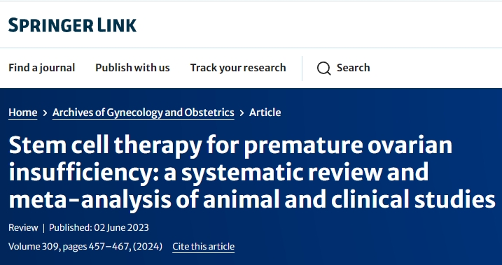 卵巢功能不全的干細胞治療:動物和臨床研究的系統評價和薈萃分析 卵巢功能不全的干細胞治療:動物和臨床研究的系統評價和薈萃分析