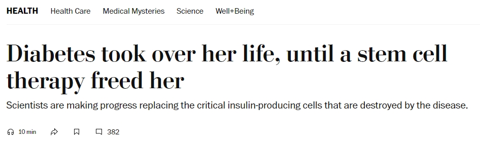 糖尿病困擾了她的生活,直到干細胞療法讓她擺脫了困境 糖尿病困擾了她的生活,直到干細胞療法讓她擺脫了困境