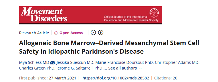 《同種異體骨髓間充質(zhì)干細(xì)胞在特發(fā)性帕金森病中的安全性》