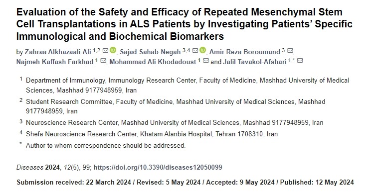 通過研究患者特異性免疫學和生化生物標志物來評估ALS患者重復間充質干細胞移植的安全性和有效性