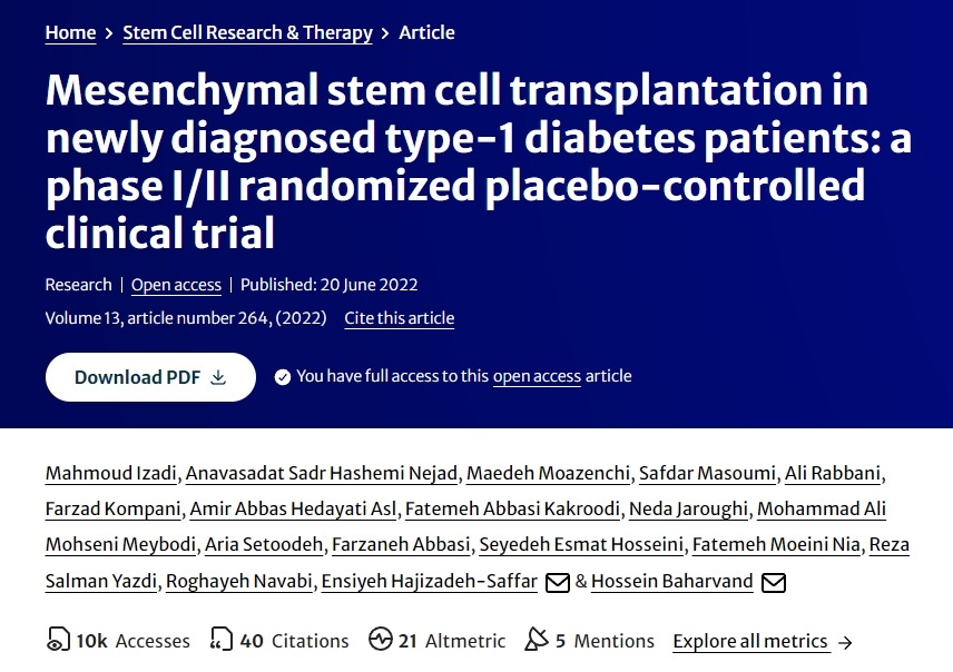 新診斷的 1 型糖尿病患者的間充質(zhì)干細(xì)胞移植:一項(xiàng) I/II 期隨機(jī)安慰劑對(duì)照臨床試驗(yàn) 新診斷的 1 型糖尿病患者的間充質(zhì)干細(xì)胞移植:一項(xiàng) I/II 期隨機(jī)安慰劑對(duì)照臨床試驗(yàn)