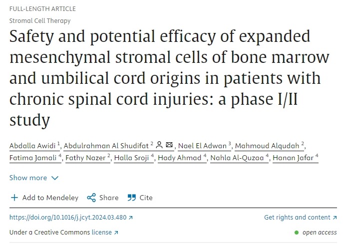 骨髓和臍帶來源的擴(kuò)增間充質(zhì)基質(zhì)細(xì)胞對慢性脊髓損傷患者的安全性和潛在療效