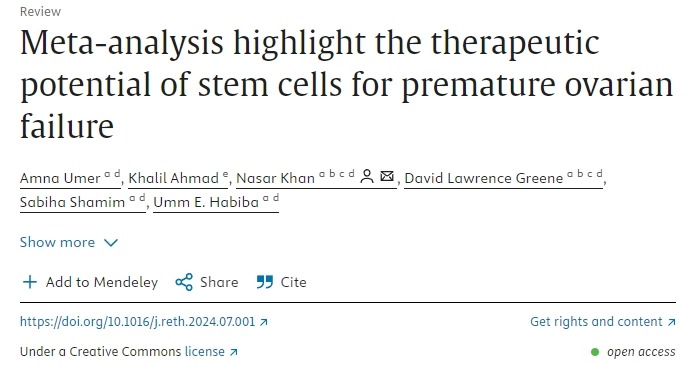 薈萃分析強調(diào)了干細胞治療卵巢早衰的潛力 薈萃分析強調(diào)了干細胞治療卵巢早衰的潛力