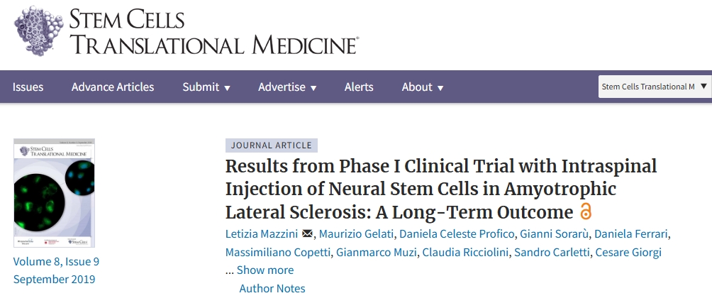神經(jīng)干細胞脊柱內(nèi)注射治療肌萎縮側索硬化癥的I期臨床試驗結果:長期結果 神經(jīng)干細胞脊柱內(nèi)注射治療肌萎縮側索硬化癥的I期臨床試驗結果:長期結果
