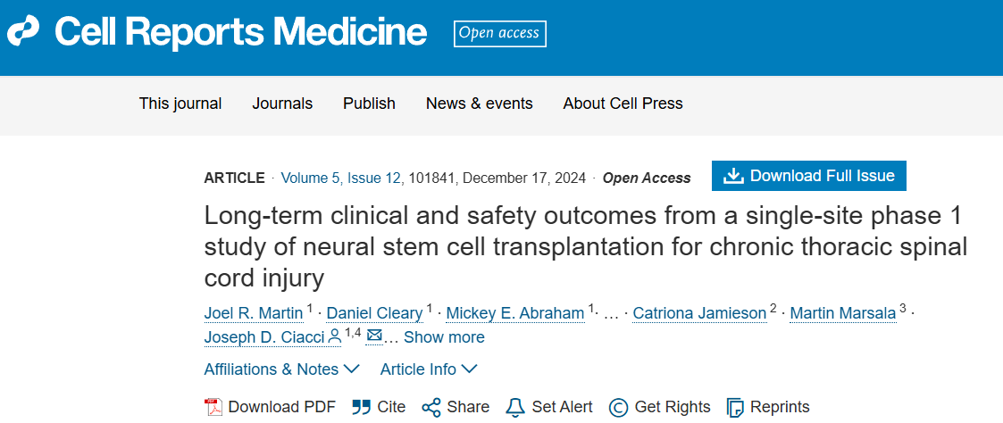 神經干細胞移植治療慢性胸椎損傷的單中心Ⅰ期臨床研究 神經干細胞移植治療慢性胸椎損傷的單中心Ⅰ期臨床研究