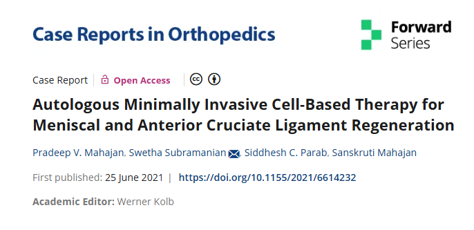 自體微創細胞療法治療半月板和前交叉韌帶再生