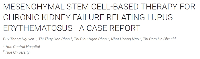 間充質干細胞治療與紅斑狼瘡相關的慢性腎衰竭——病例報告 間充質干細胞治療與紅斑狼瘡相關的慢性腎衰竭——病例報告