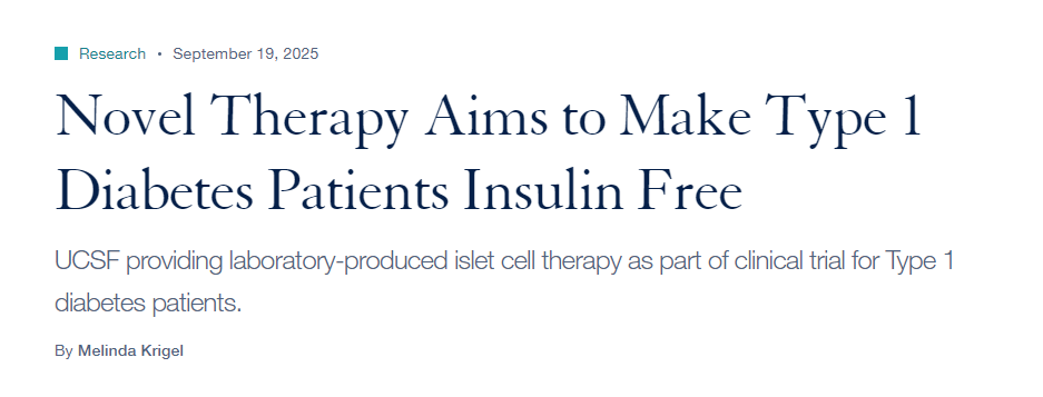 新型療法旨在使1型糖尿病患者擺脫胰島素依賴