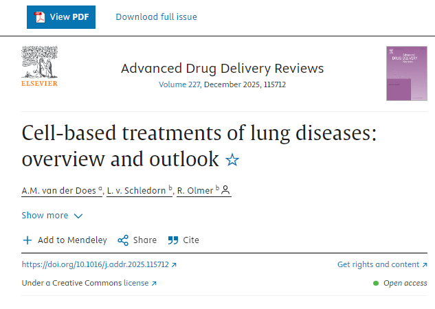 肺部疾病的細胞療法：概述與展望