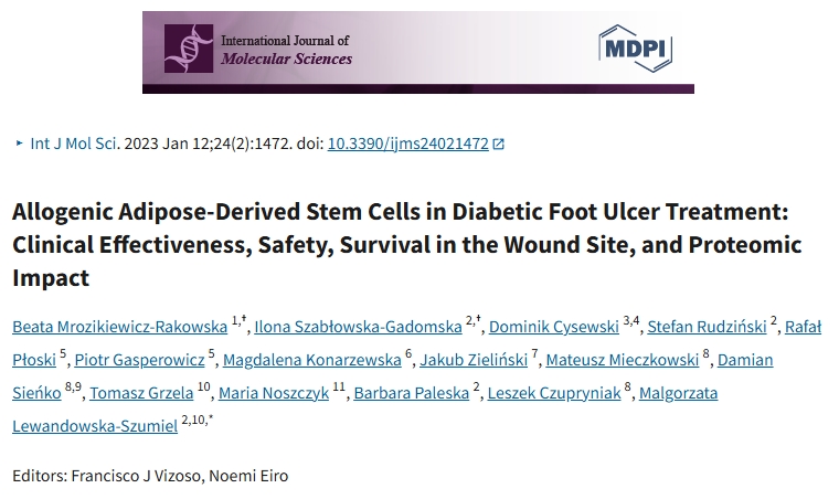 同種異體脂肪干細胞在糖尿病足潰瘍治療中的應用：臨床效果、安全性、傷口部位存活率及蛋白質組學影響