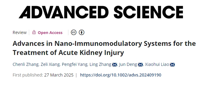 納米免疫調(diào)節(jié)系統(tǒng)在急性腎損傷治療中的應(yīng)用進展