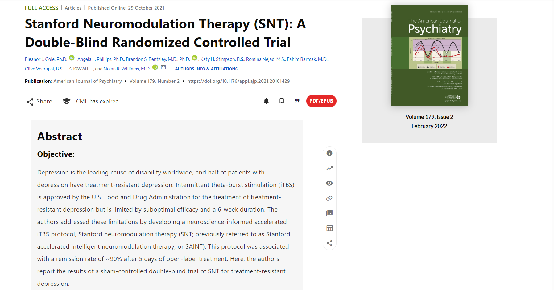 斯坦福神經(jīng)調(diào)節(jié)療法 (SNT):一項(xiàng)雙盲隨機(jī)對(duì)照試驗(yàn) 斯坦福神經(jīng)調(diào)節(jié)療法 (SNT):一項(xiàng)雙盲隨機(jī)對(duì)照試驗(yàn)