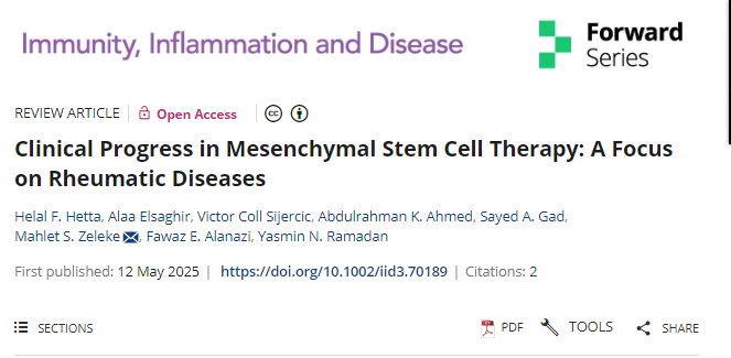 間充質干細胞治療的臨床進展:以風濕病為重點 間充質干細胞治療的臨床進展:以風濕病為重點