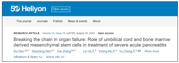 打破器官衰竭鏈條:臍帶和骨髓間充質(zhì)干細胞在重癥急性胰腺炎治療中的作用 打破器官衰竭鏈條:臍帶和骨髓間充質(zhì)干細胞在重癥急性胰腺炎治療中的作用
