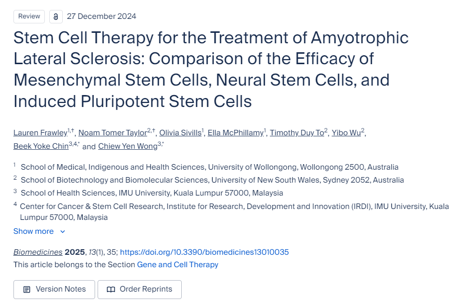 干細胞療法治療肌萎縮側索硬化癥：間充質干細胞、神經干細胞和誘導多能干細胞療效的比較