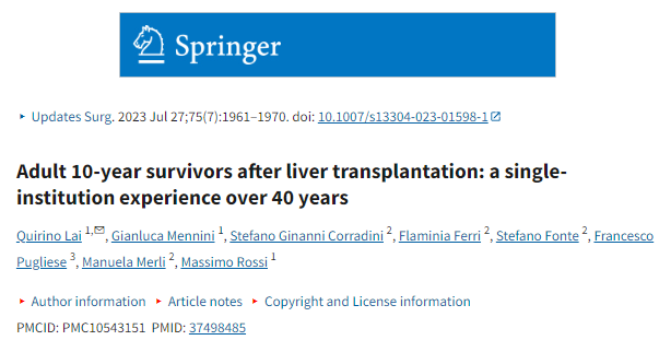 肝移植術后10年成年存活者：一家機構40余年的經驗